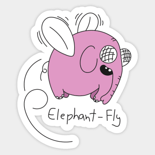 Elephant Fly Sticker